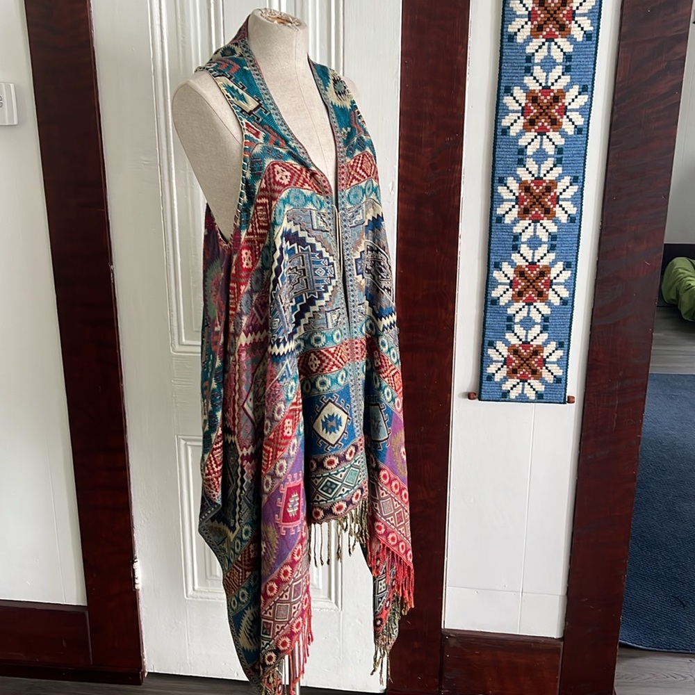 Pashmina Boho Fringed Vest